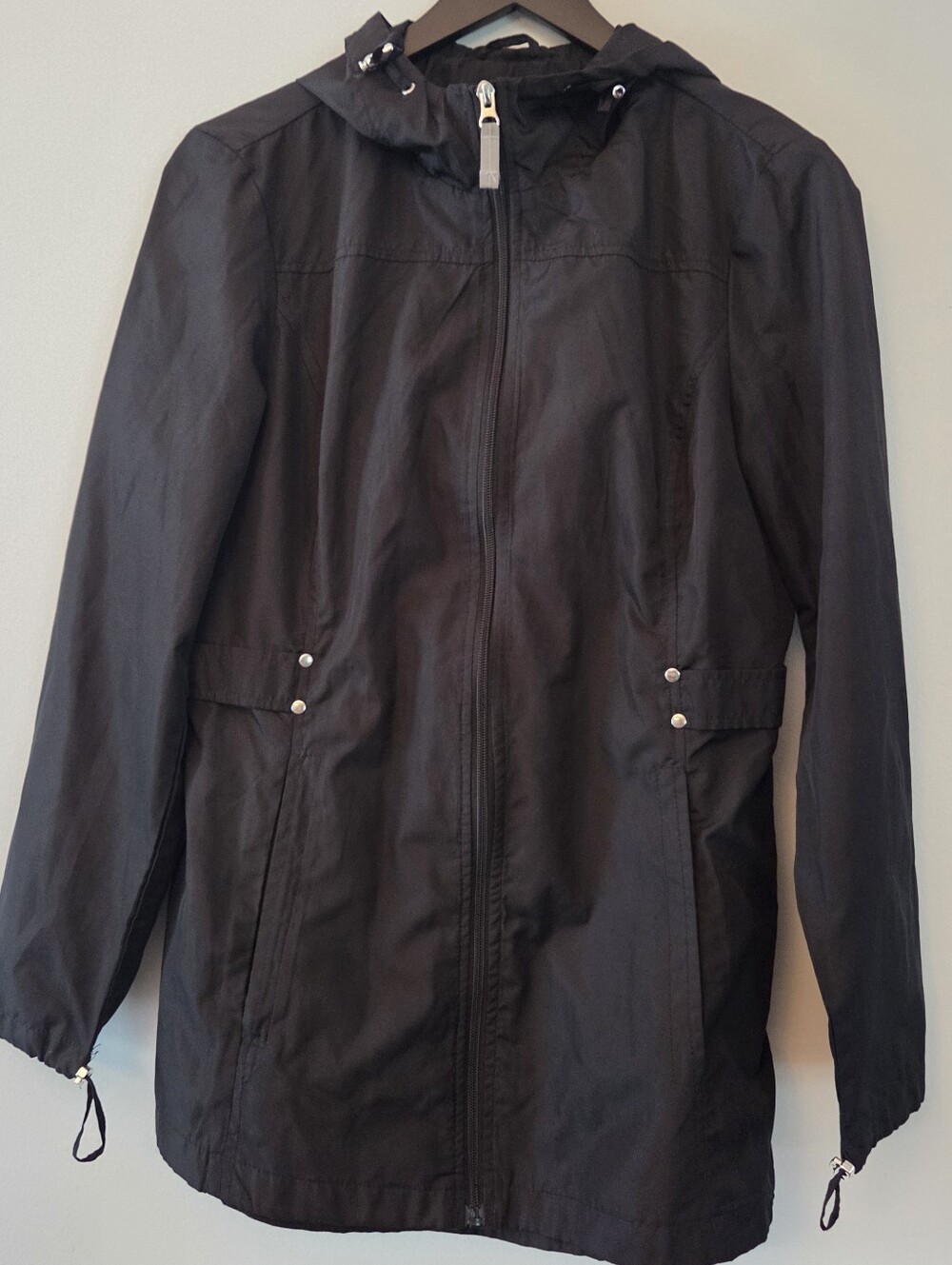 Jones New York Black "Parka In A Pocket" Jacket Size M